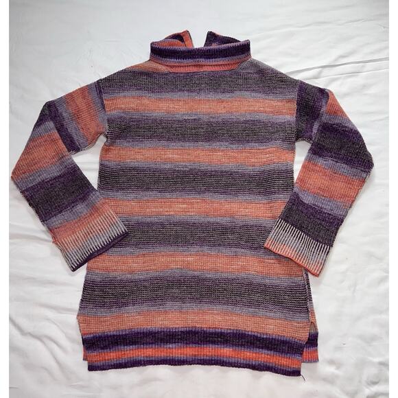 Daily Practice Anthropologie Tunic Sweater Size XS Purple Pink Stripe Soft Cozy - Picture 11 of 13